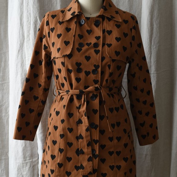 Compania Fantastica Jackets & Blazers - Brown Hearts Jacket Sz S